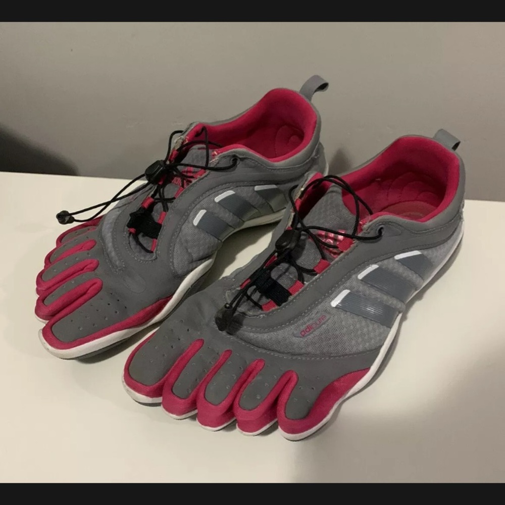 Adidas Womens Adipure Size 10 Gray Barefoot Five Finger Training Shoes